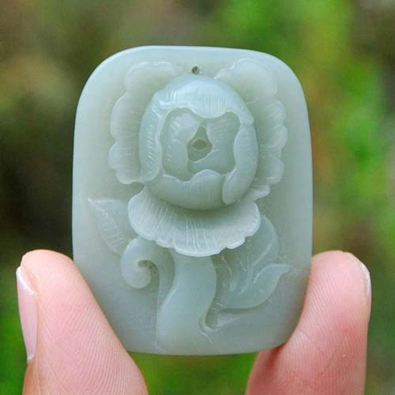 jade flower pendant