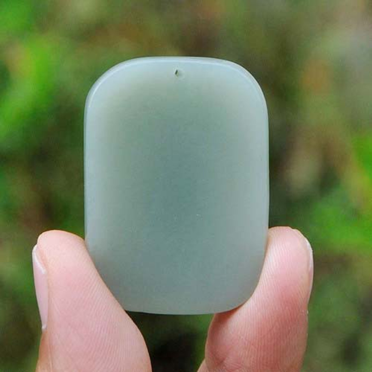 Hand Carved Natural Hetian Nephrite Jade Flower Charm Pendant -G020270