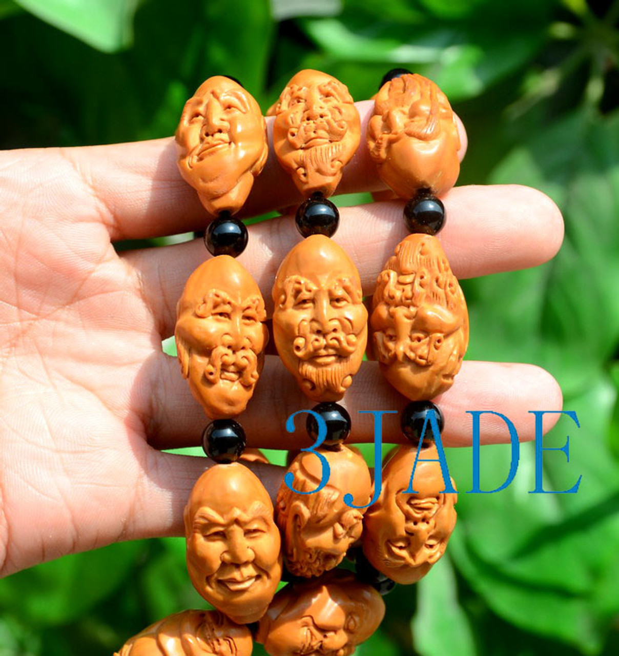 Carved Olive Pit  Arhats Beads