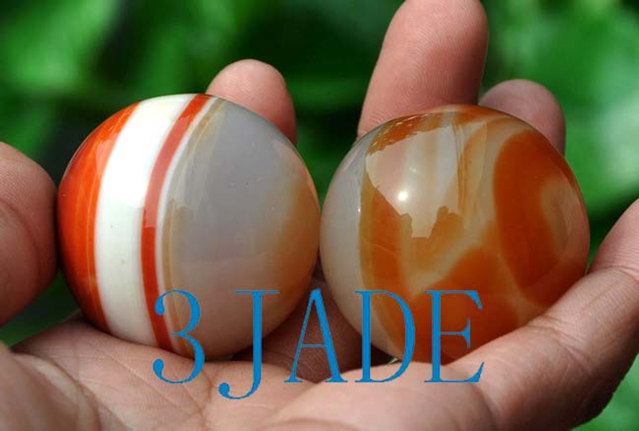 red agate spheres/ balls