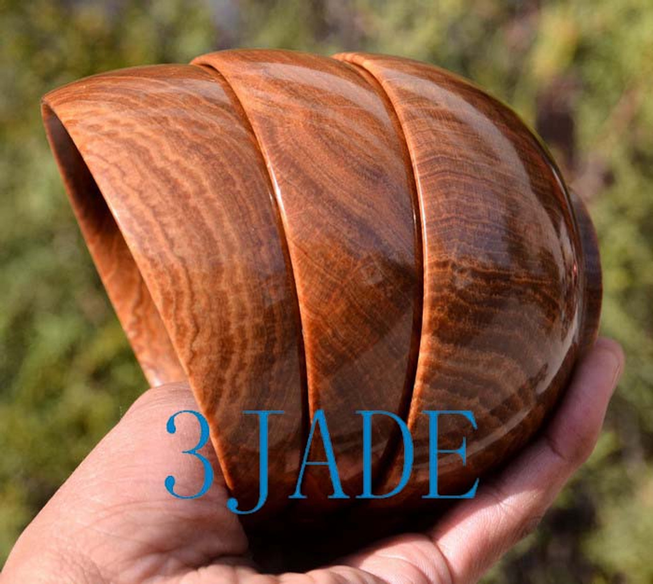 Hand Carved Natural Wood Grain Stone / Grainstone Bowl-N018019