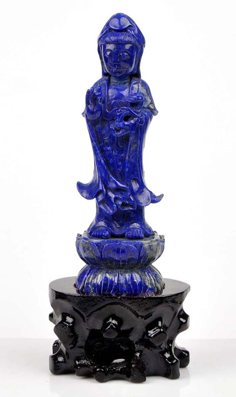 Lapis Lazuli Kwan Yin Statue