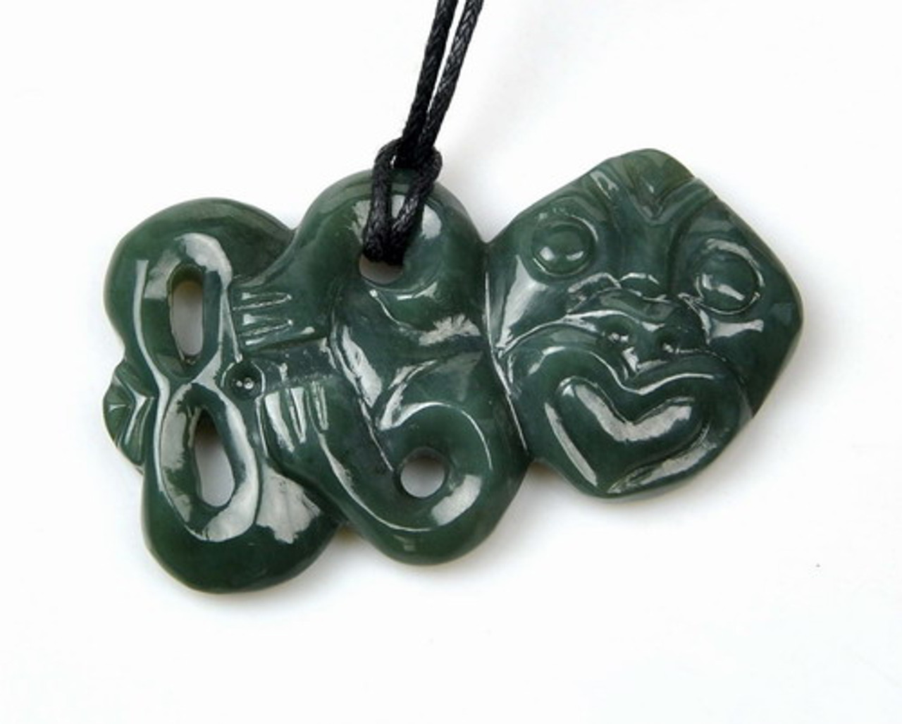 Natural Nephrite Jade Hei Tiki Pendant Greenstone Pounamu Necklace NZ ...