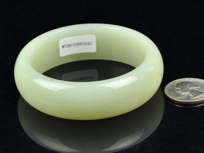 58mm Natural Hetian White Nephrite Jade Bangle Bracelet w