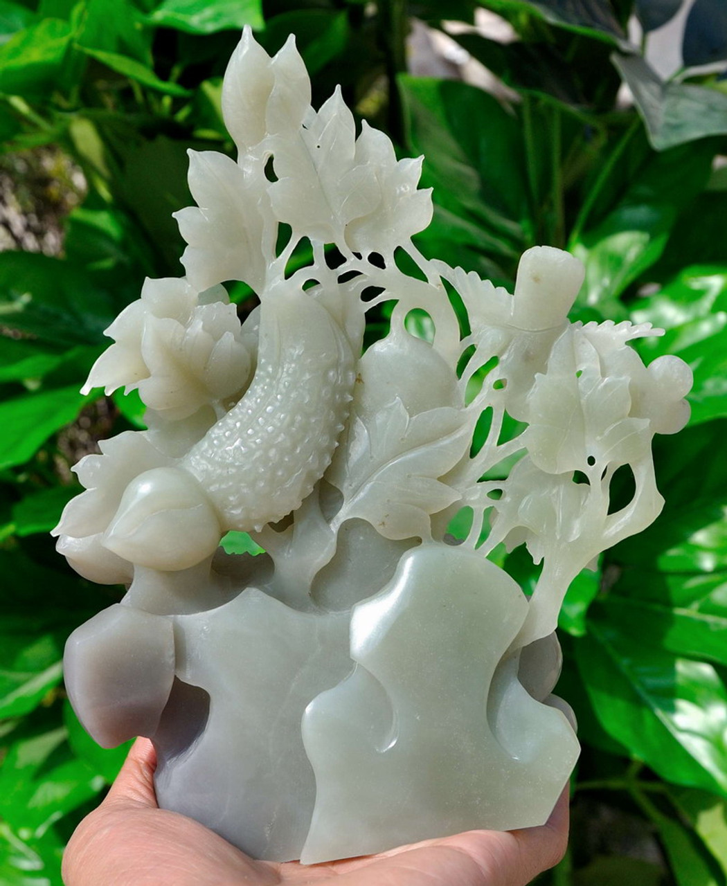 Certified Natural Hetian Nephrite Jade Carving /Sculpture Bird Statue, Harvest Season  -J026240