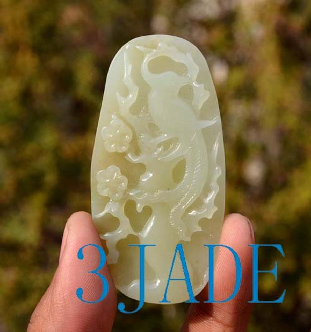 Jade Bird Flower Pendant