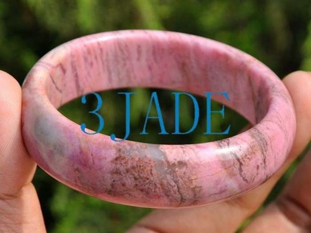 60mm Natural Rhodonite Gemstone Bangle Bracelet C040034