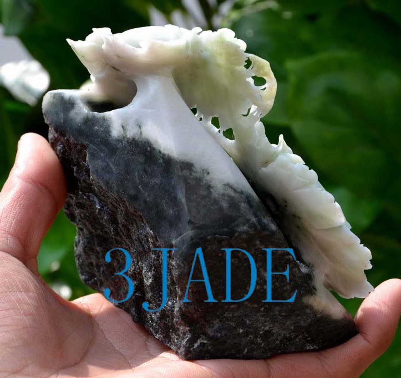 Natural Dushan Jade Stone Flower  Statue / Carving Sculpture -J003480