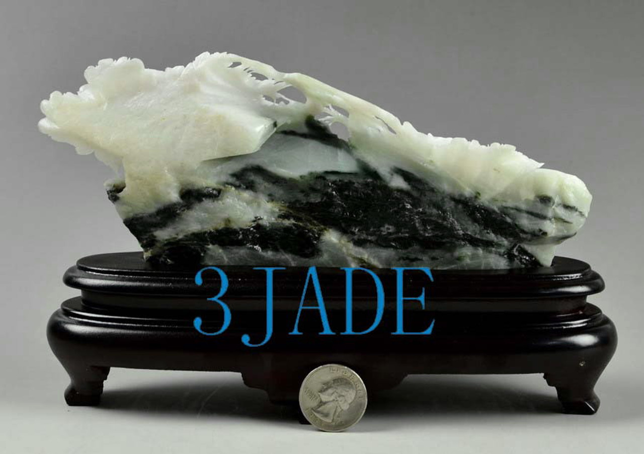 Natural Dushan Jade Stone Flower  Statue / Carving Sculpture -J003487