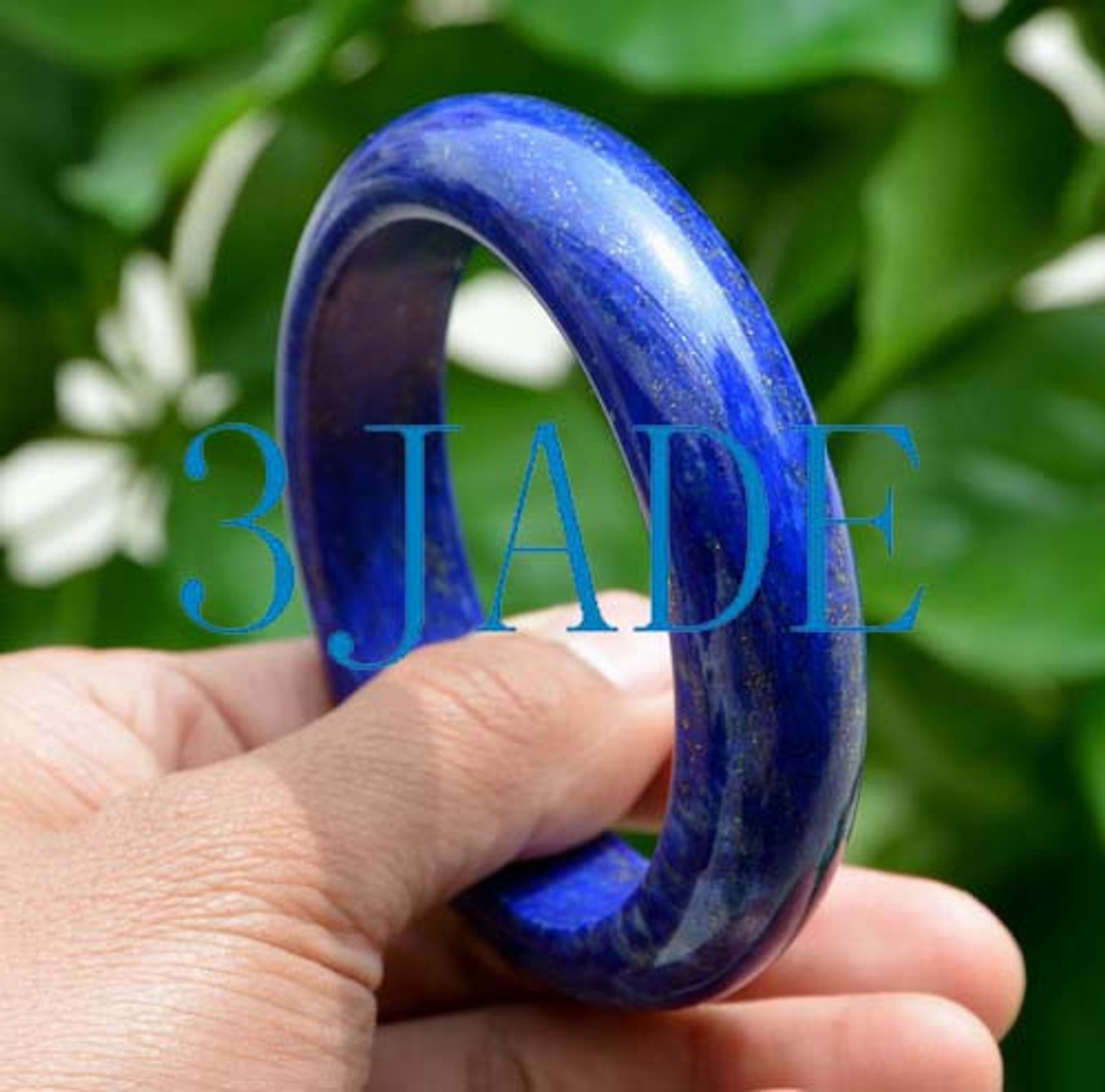 62mm Rare Natural Lapis Lazuli Gemstone Bangle Bracelet -C035045