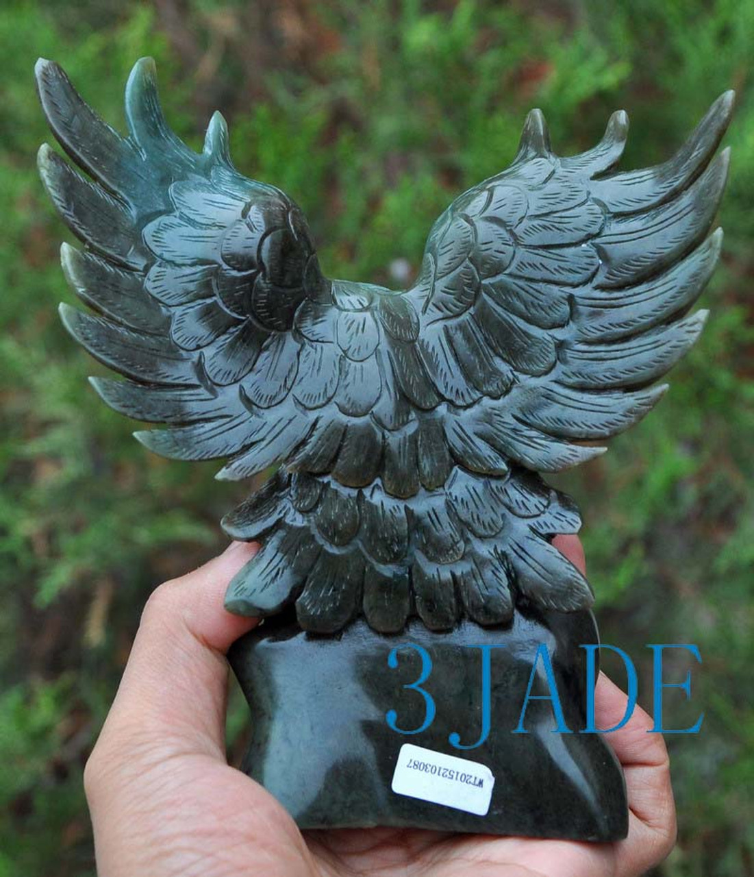 Natural Hetian Nephrite Jade Eagle Statue Carving / Sculpture, w/ certificate -J026276