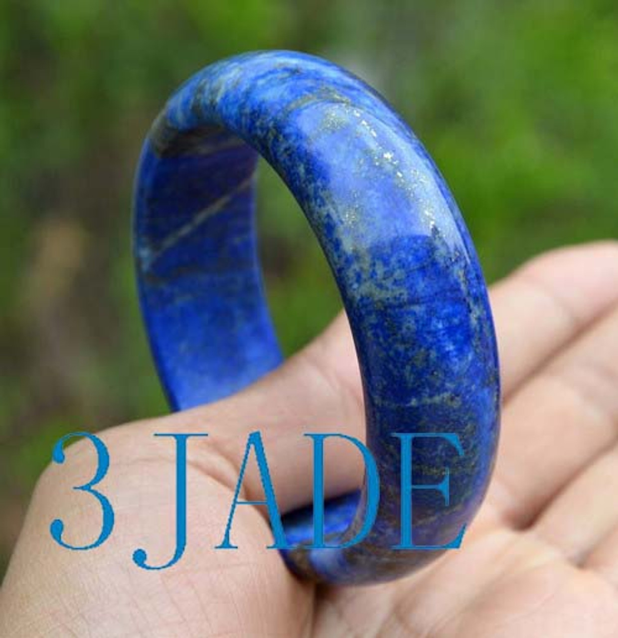 60.5mm Rare Natural Lapis Lazuli Gemstone Bangle Bracelet -C035046