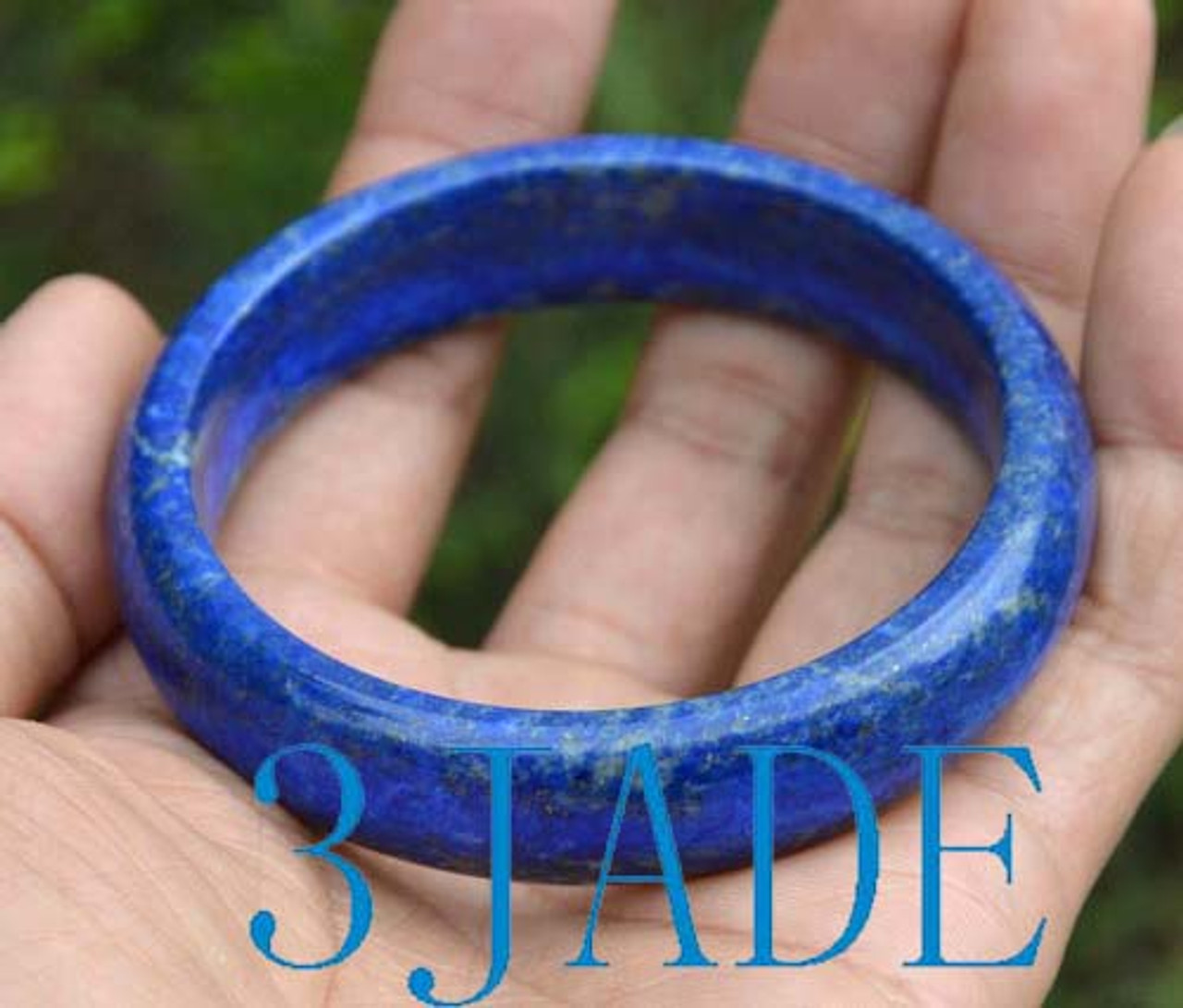 60.5mm Rare Natural Lapis Lazuli Gemstone Bangle Bracelet -C035047