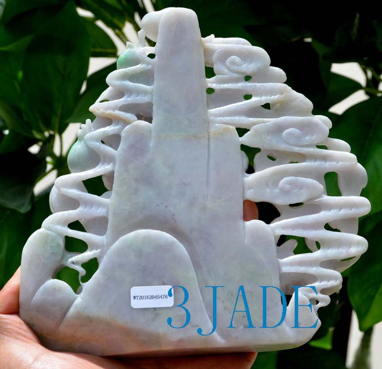 A Grade Natural Jadeite Jade Double Dragon Statue Carving Sculpture w/certificate -J022388