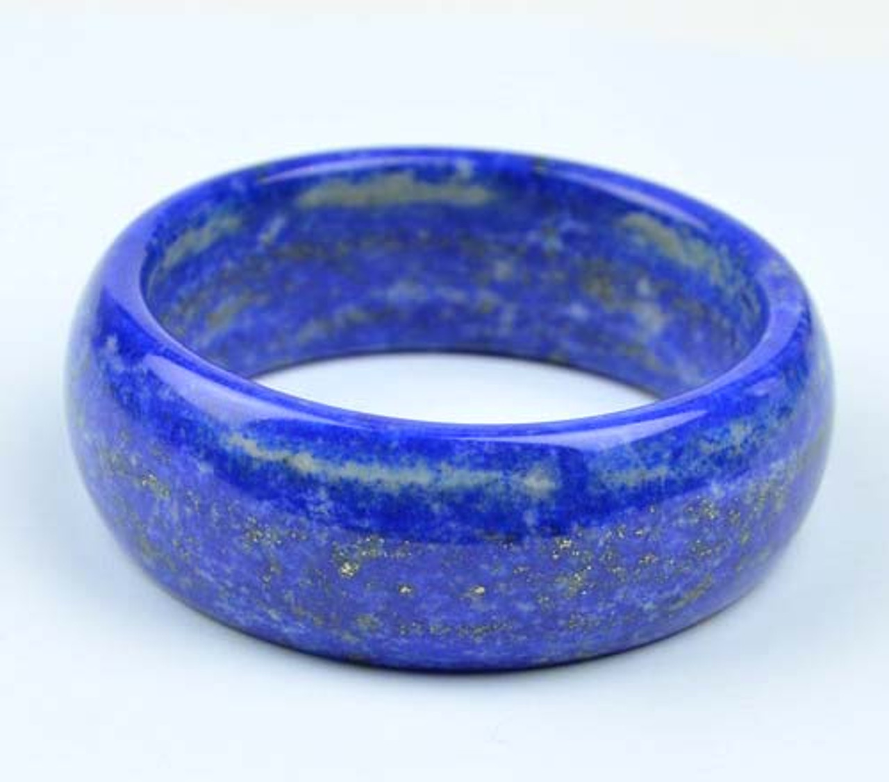 60mm Rare Natural Lapis Lazuli Gemstone Wide Bangle Bracelet