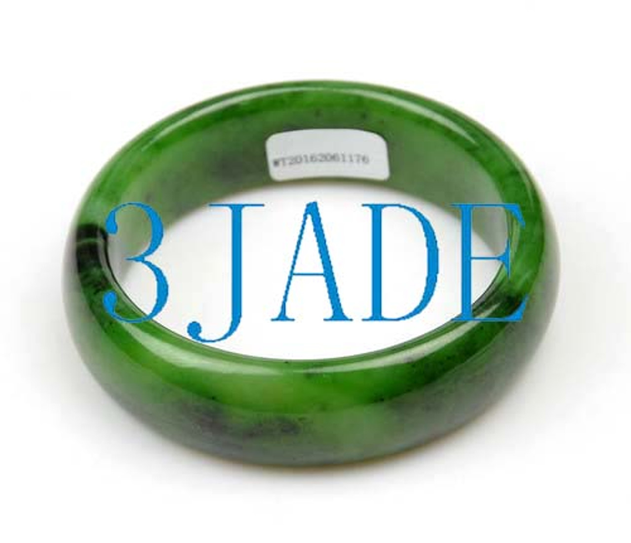 60mm A Grade Natural Green Nephrite Jade Bangle Bracelet w/ certificate