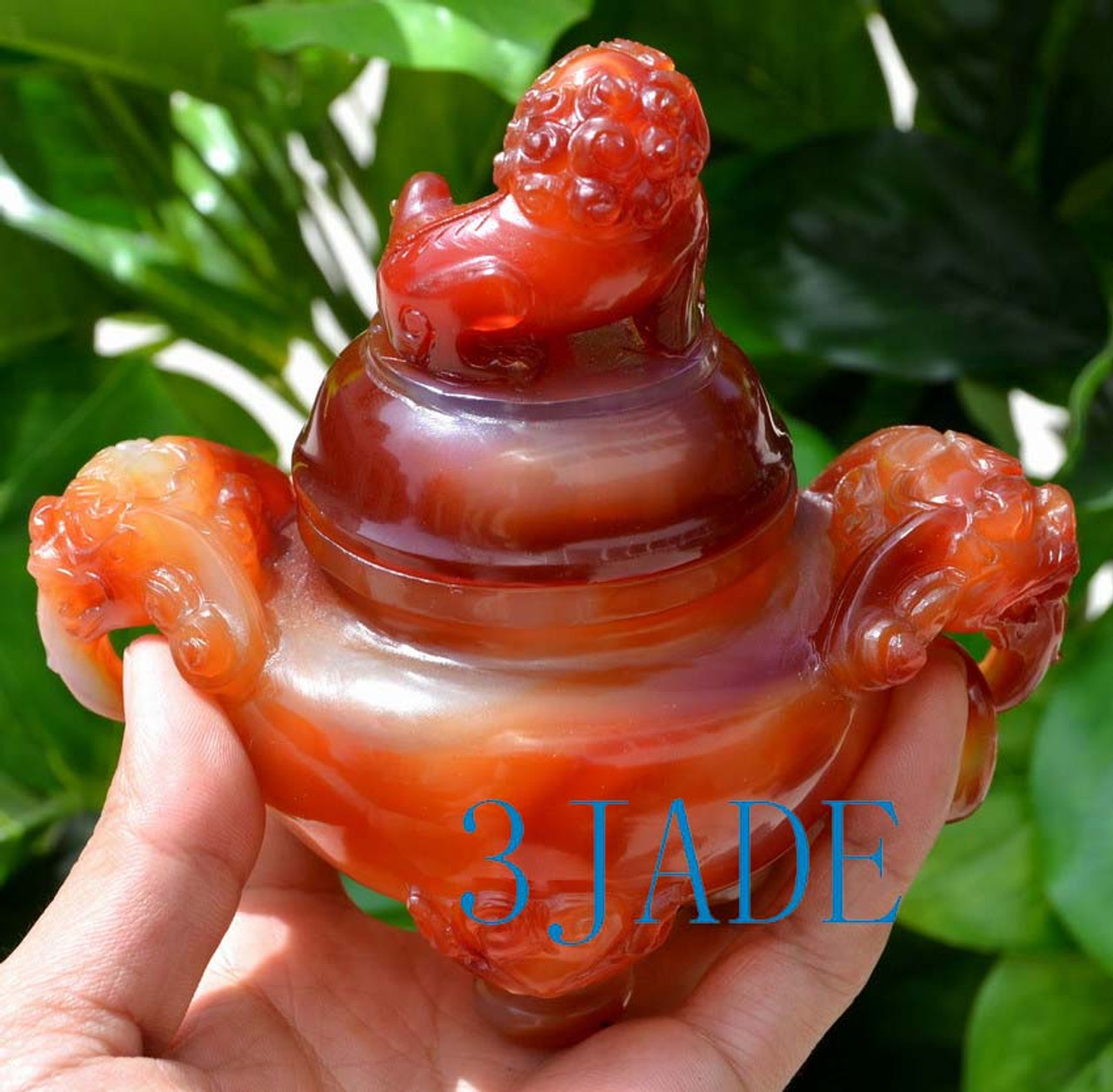 Carnelian / Red Agate Censer / Incense 