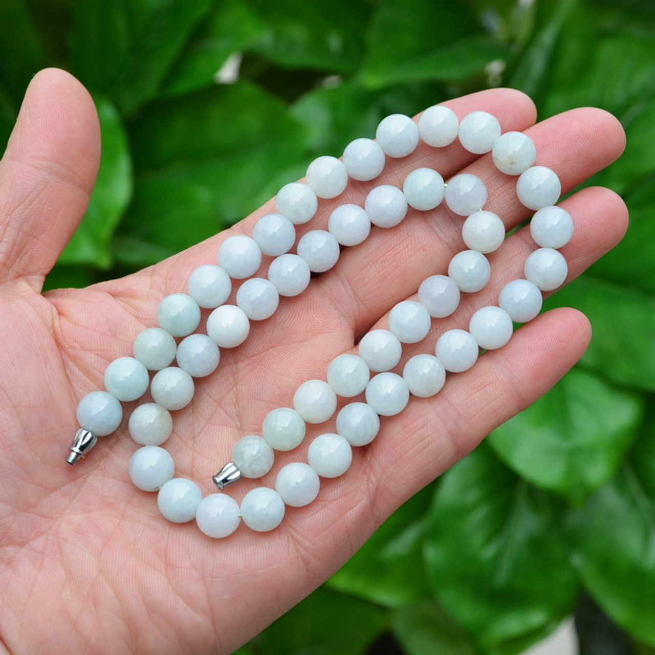 9mm Natural Kelly Green Jade Necklace – [ki-ele]