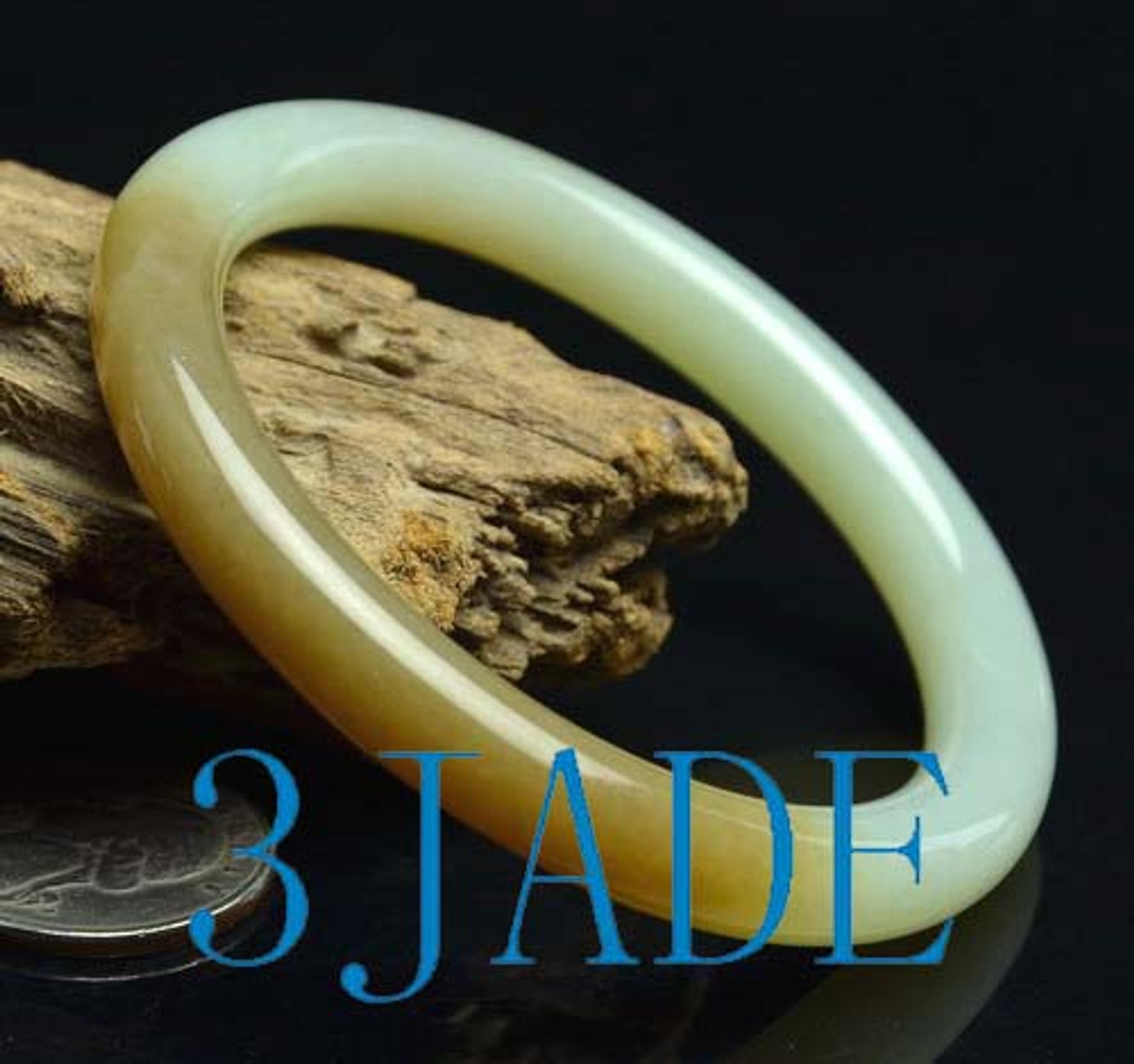 55mm Natural Hetian Nephrite Jade Bangle Bracelet w/ Certificate -C004337
