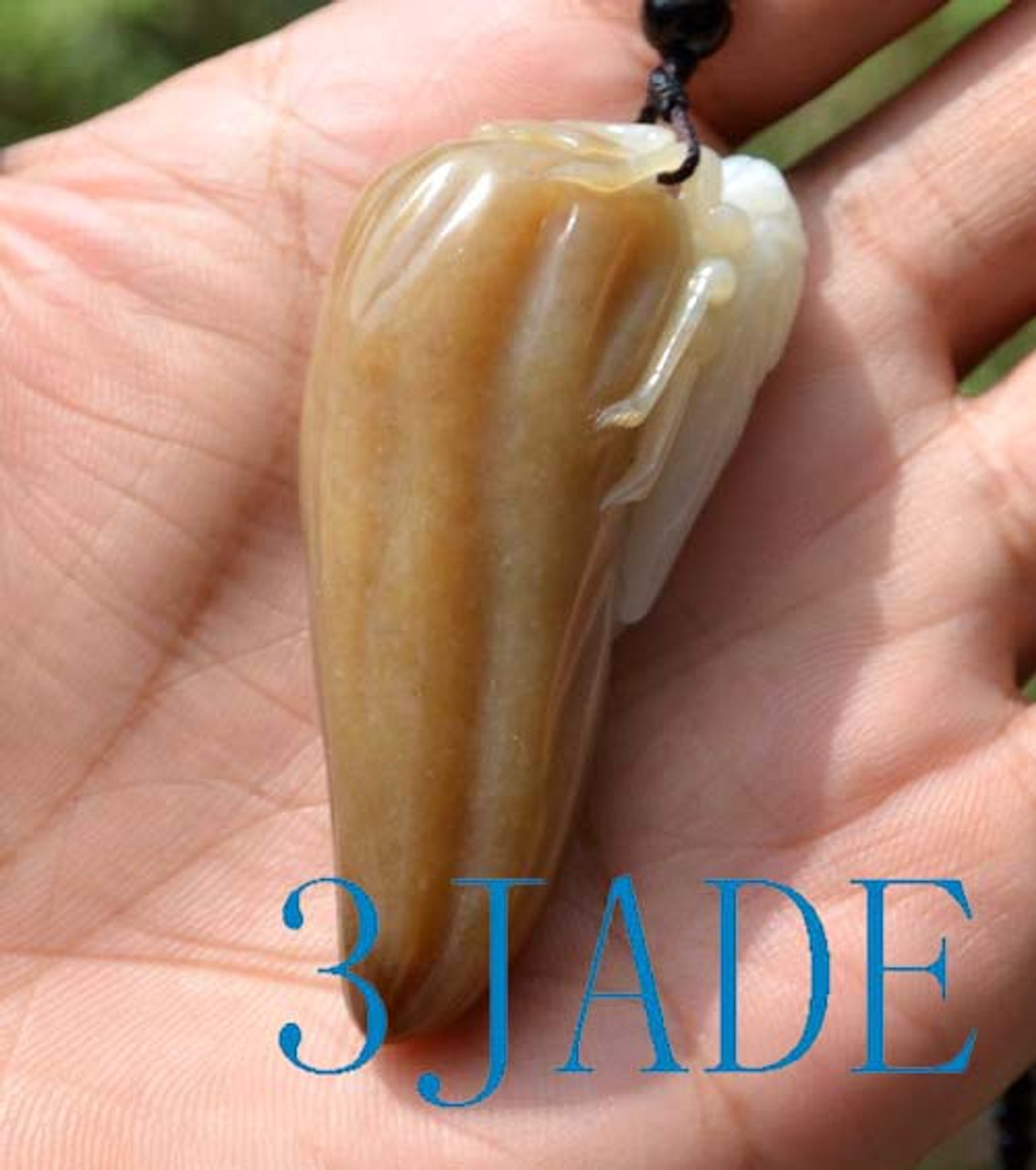 Natural Hetian Nephrite Jade Cicada Pendant Necklace Carving w/ certificate  -G020636