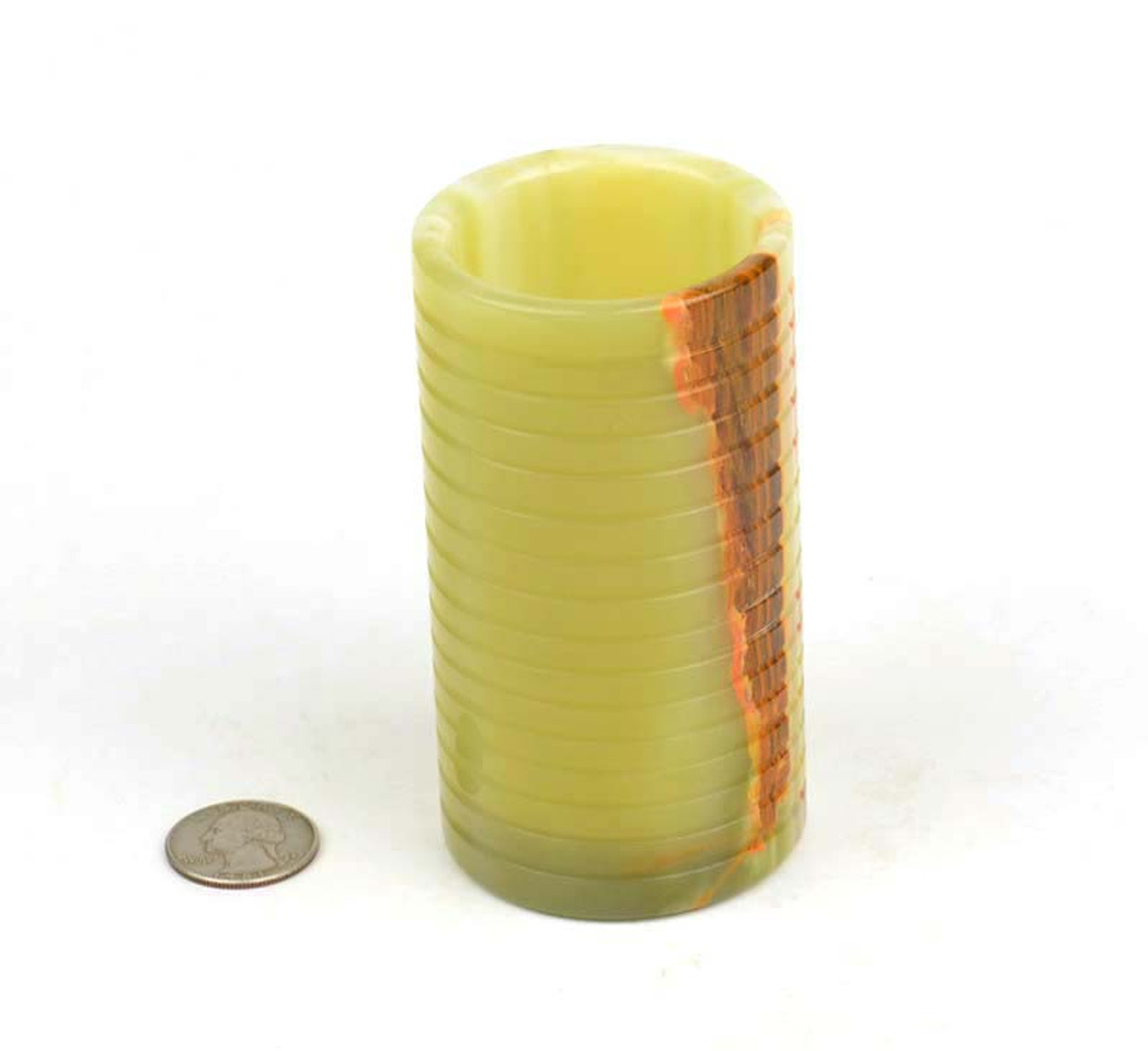 Second calcite pen holder, alternate angle.