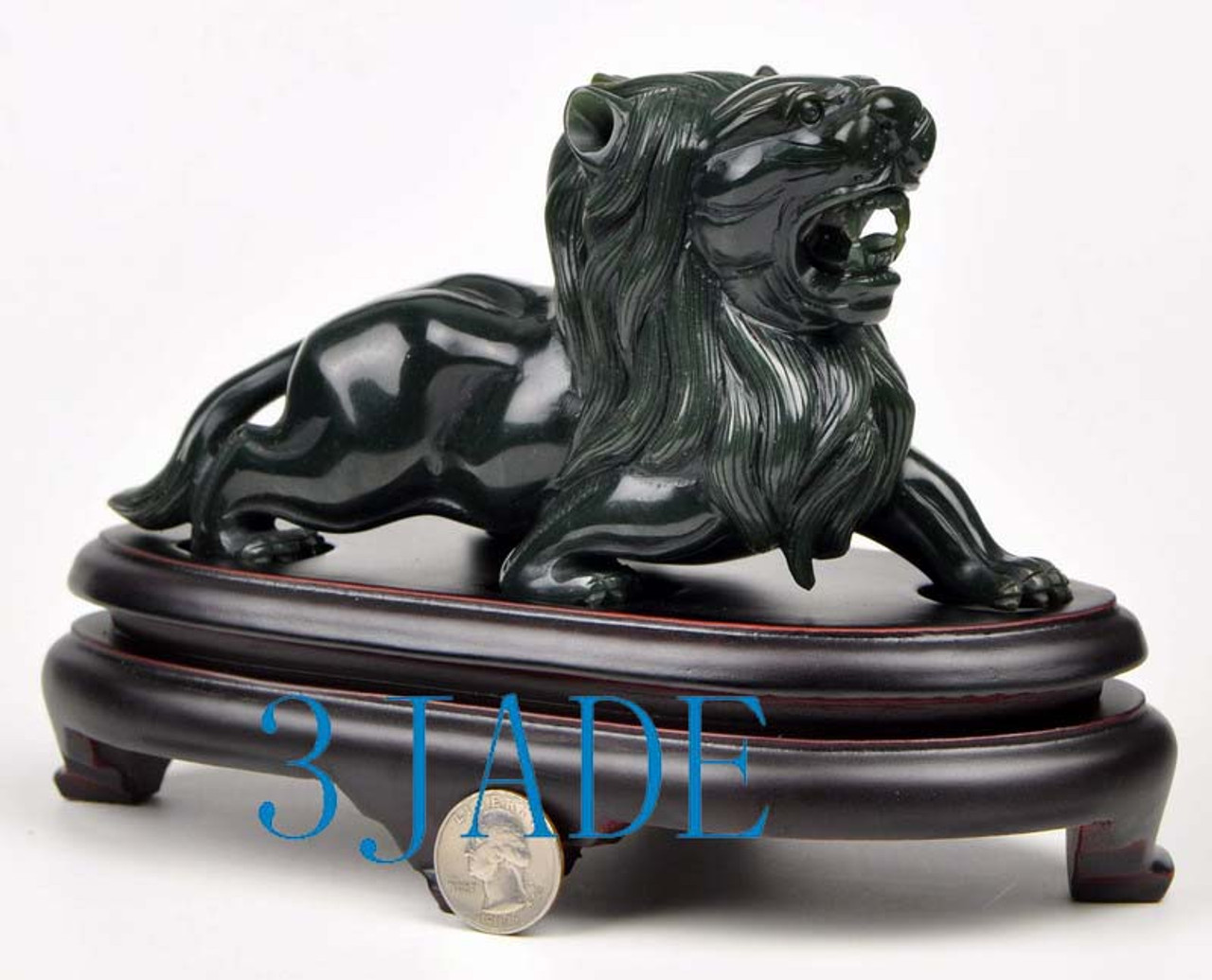 nephrite jade lion statue