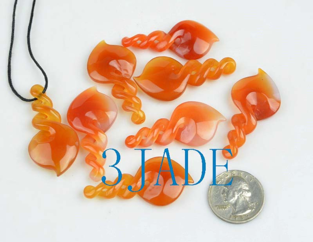 carnelian twist pendant