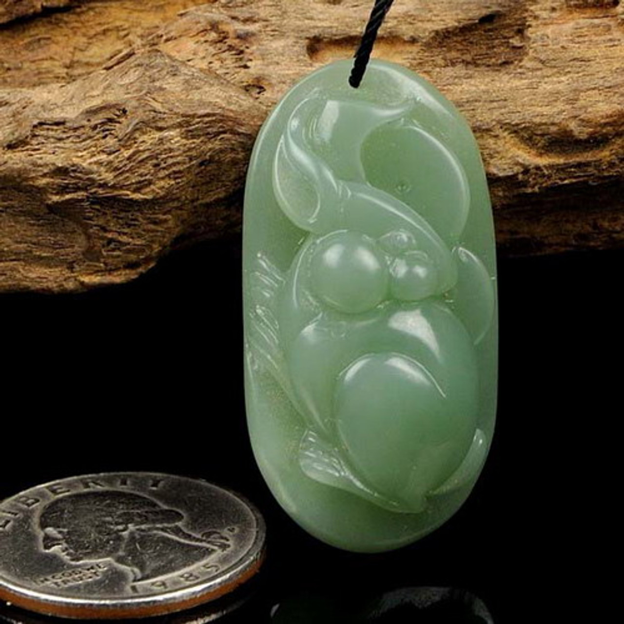 Jade bunny pendant