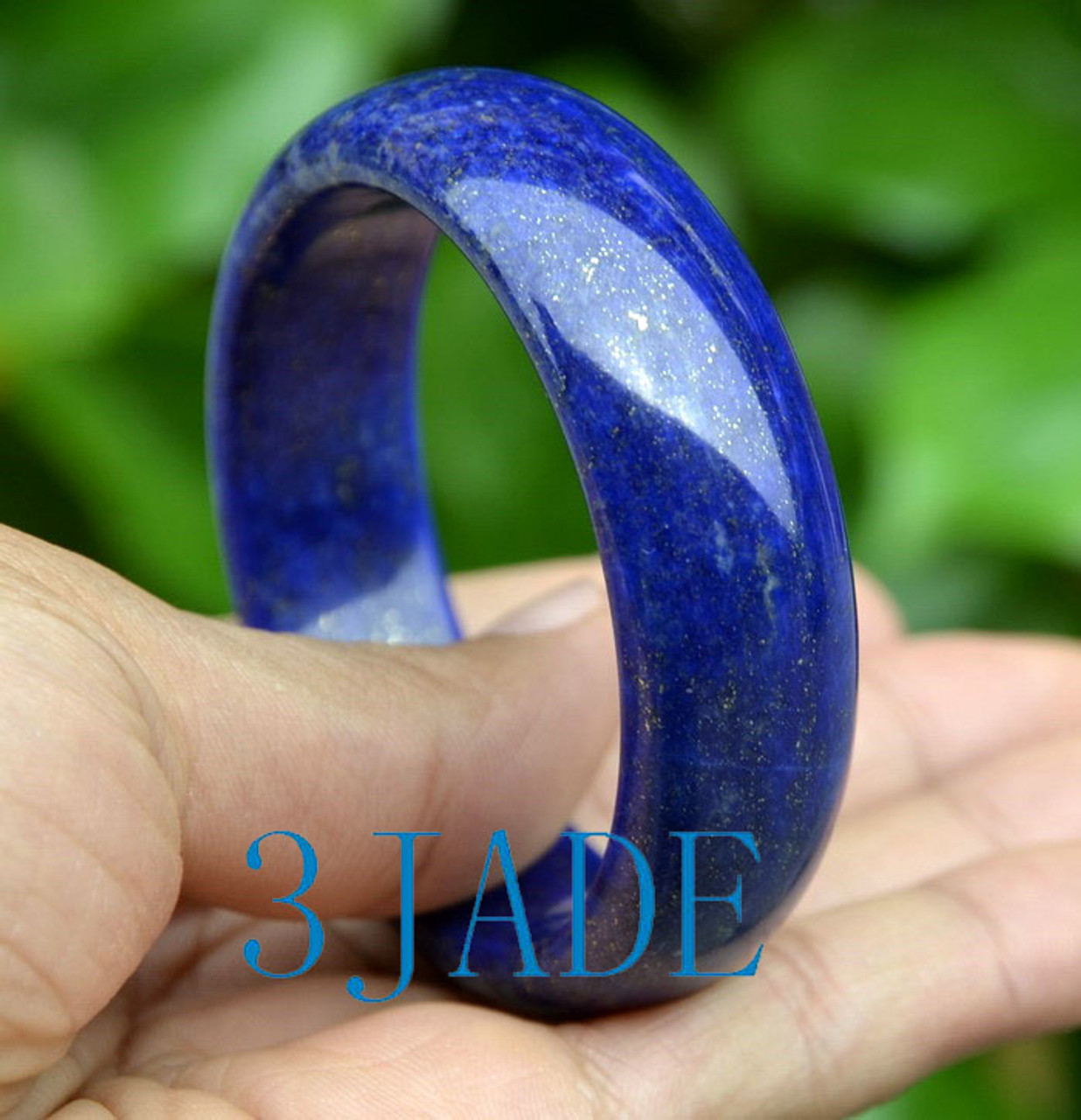 53mm Natural Lapis Lazuli Gemstone Wide Bangle Small Size Bracelet