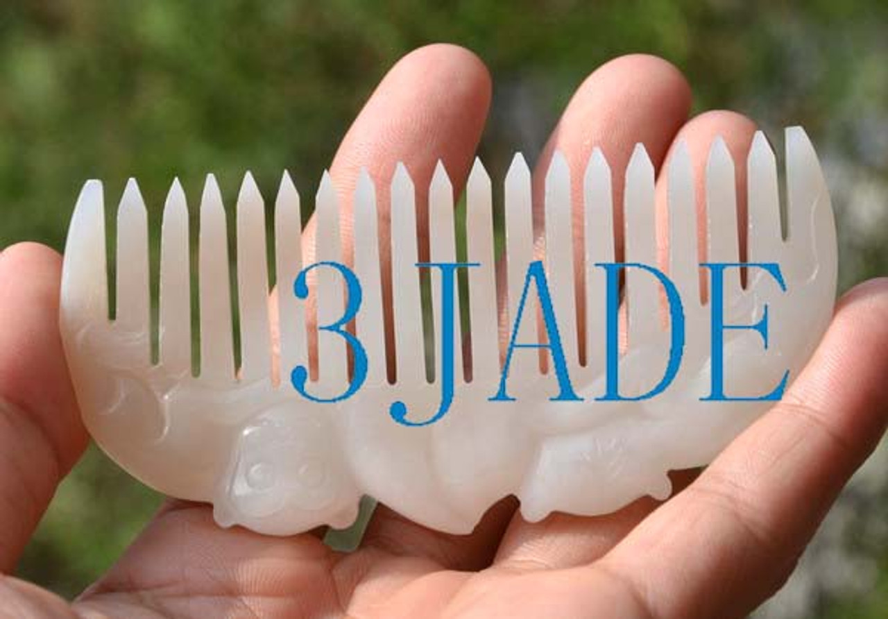 white nephrite jade comb