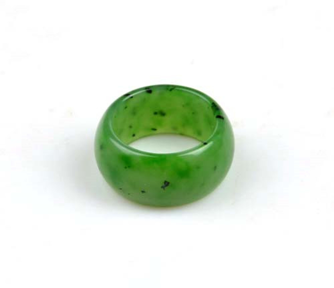 green nephrite jade ring, size 10