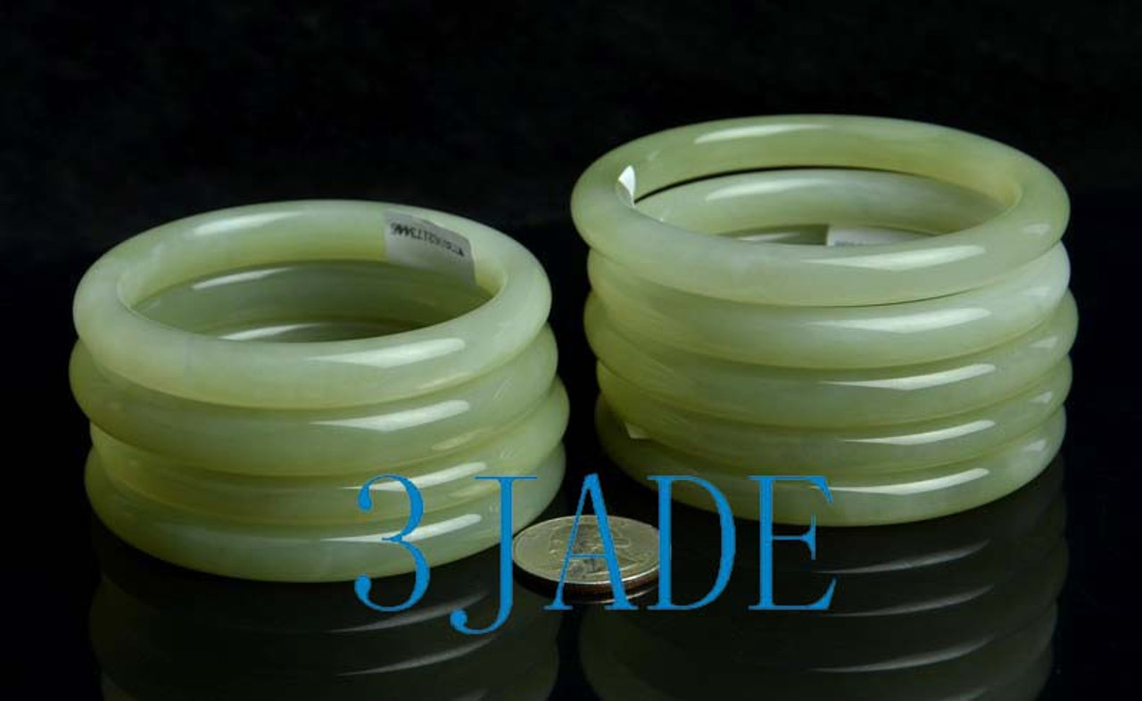 58mm Natural White Nephrite Jade Bangle Bracelet w/ certificate -C004367