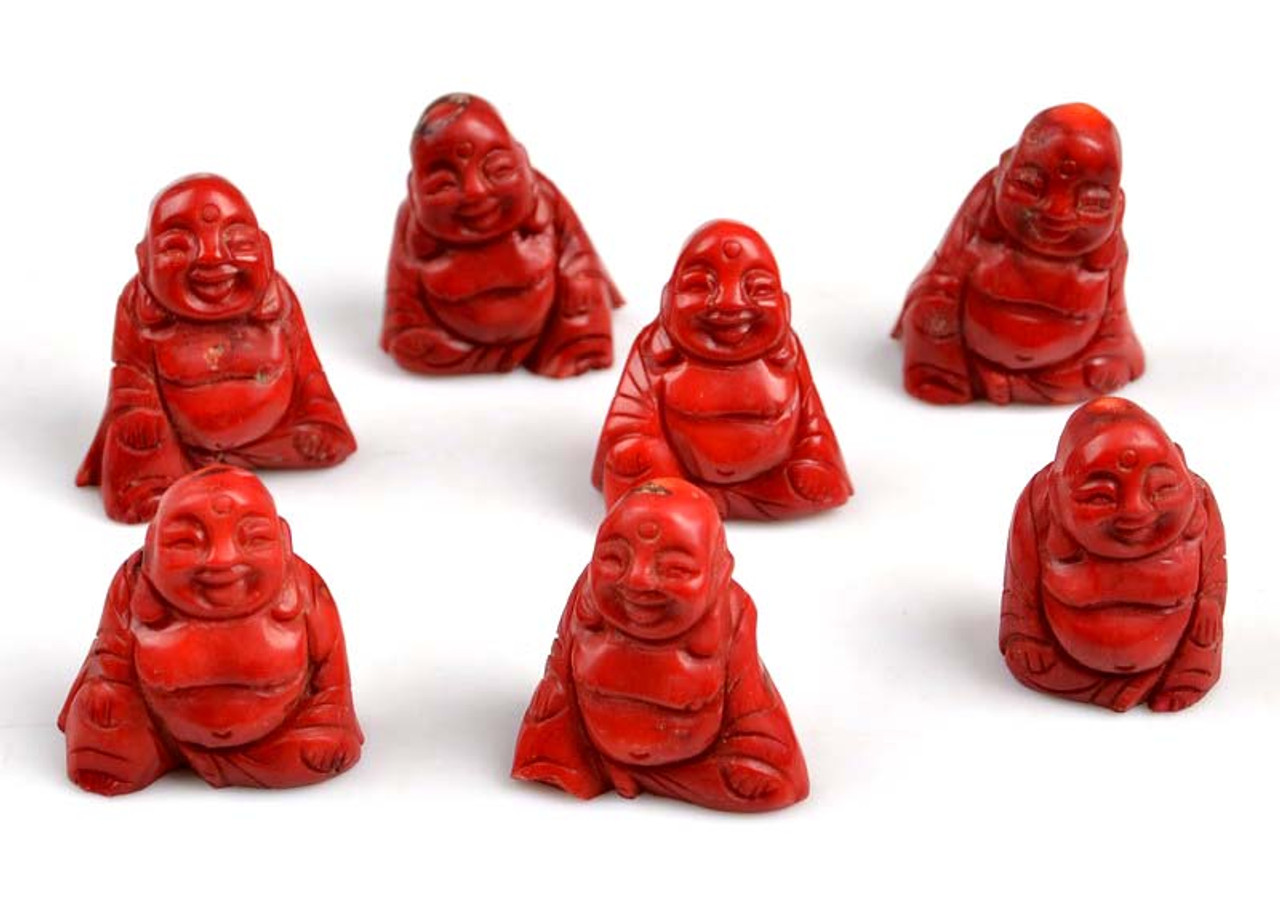 red coral Buddha figurine