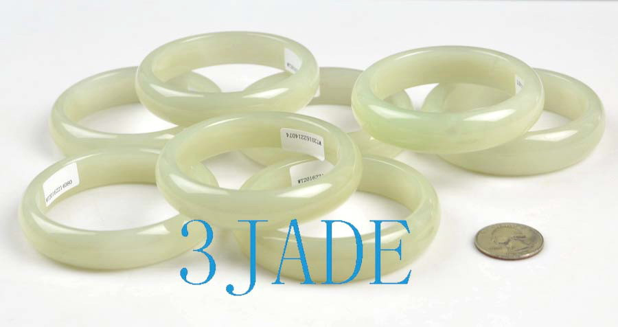 57mm - 58.5mm Natural White Hetian Nephrite Jade Bangle Bracelet w