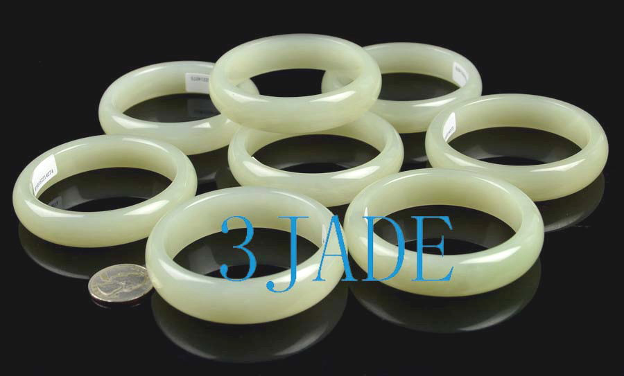 57mm - 58.5mm Natural White Hetian Nephrite Jade Bangle Bracelet w