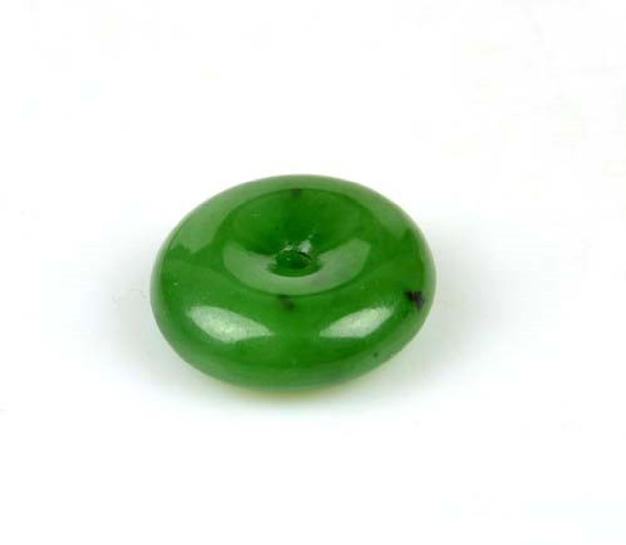 green nephrite jade donut bead
