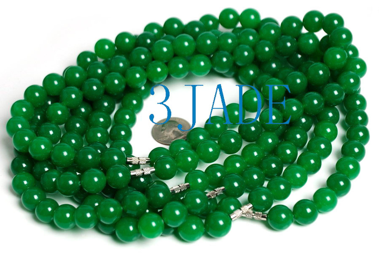 Nature perfect High Icy Green Myanmar Jade jadeite 12mm Beads Necklace  Certified | eBay