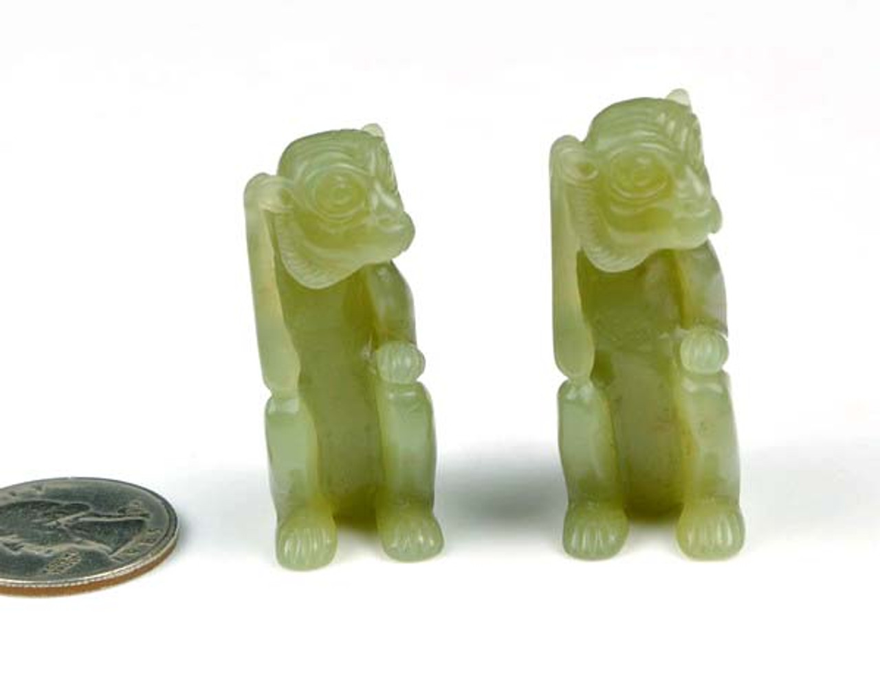 翡翠 龍 Natural Hetian Nephrite Jade Monkey Figurine / Hand Carved