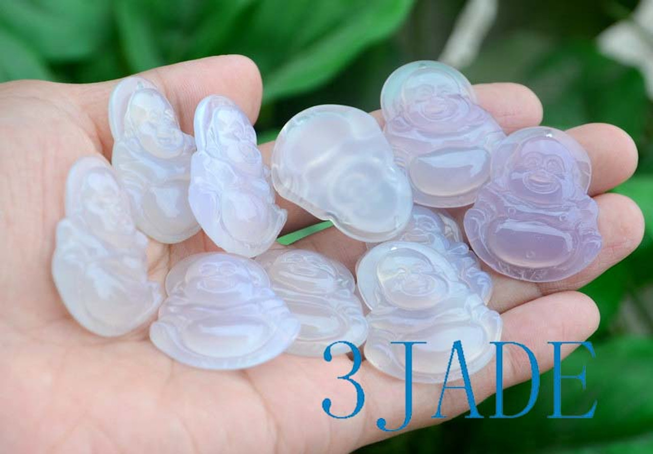 White Agate Buddha Pendant