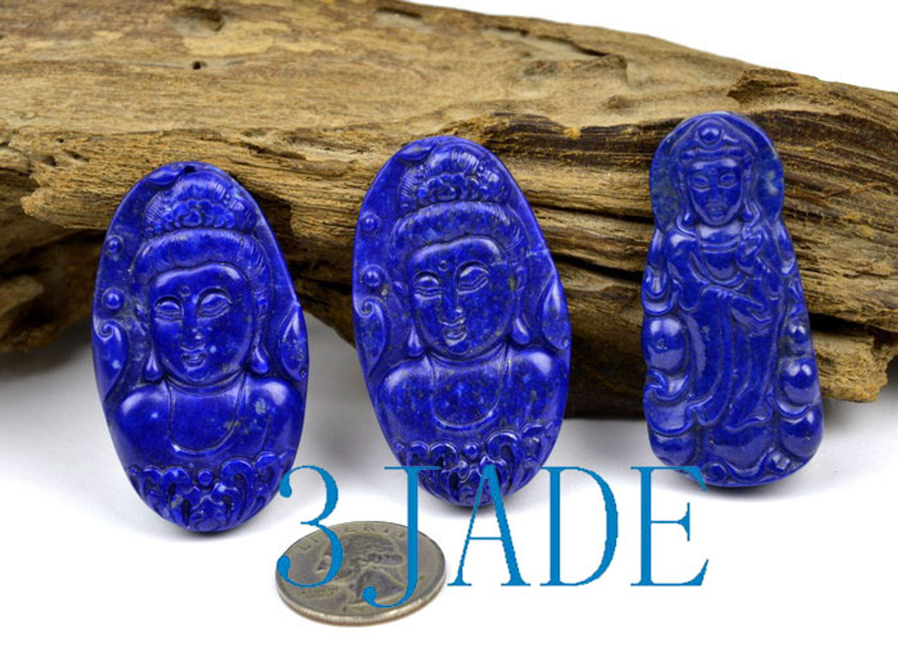 Lapis Lazuli Kwan Yin Pendant 