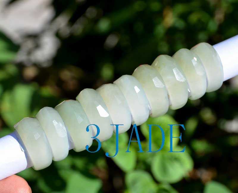 Faceted jade wedding ring, size 7