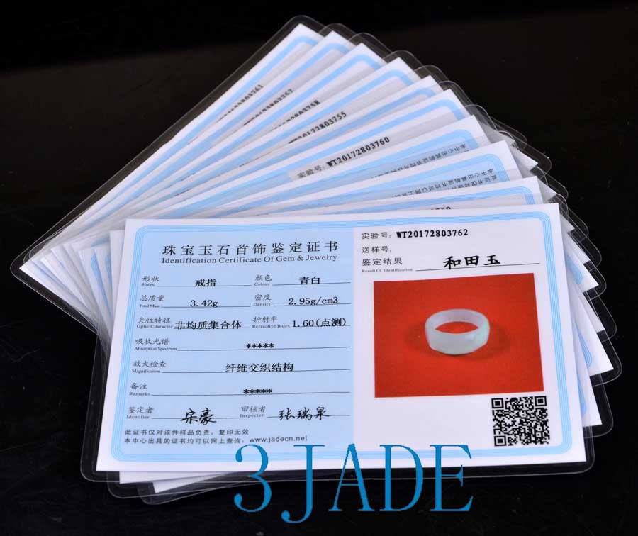 17mm Faceted Natural Nephrite Jade Saddle Ring – Light Milk Green, US Size 7, Wedding Jewelry with Certificate