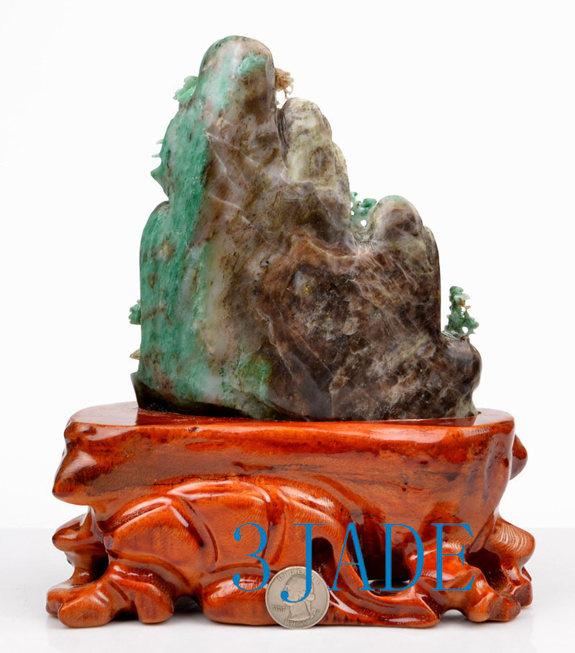 Natural Dushan Jade Chinese Scenery Statue / Traditional Oriental ...