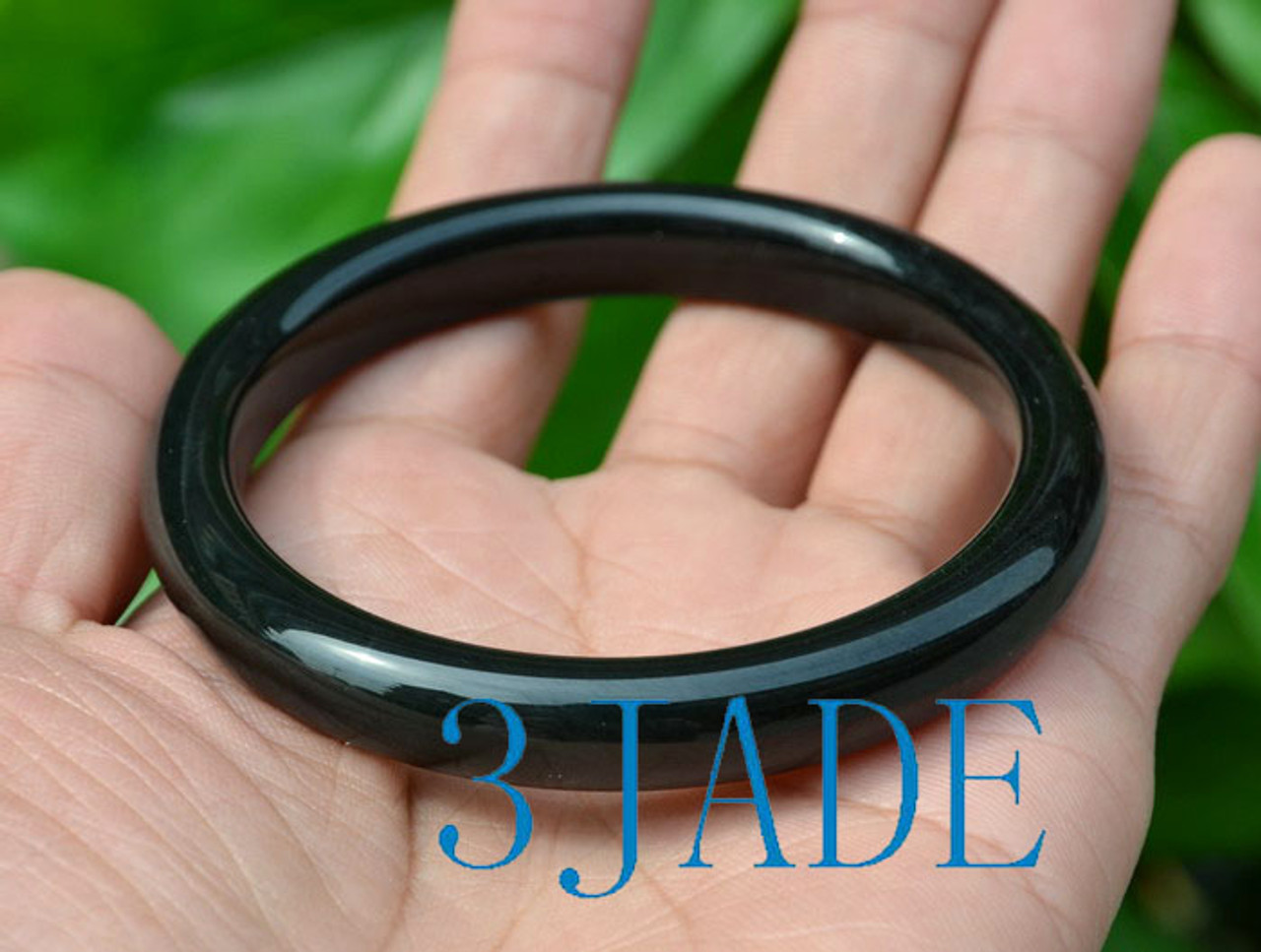 Round 60.3mm Jade Bangle Grade A Jadeite Chubby Black Smokey Grey Burmese  Jade MBK7L18 - Etsy