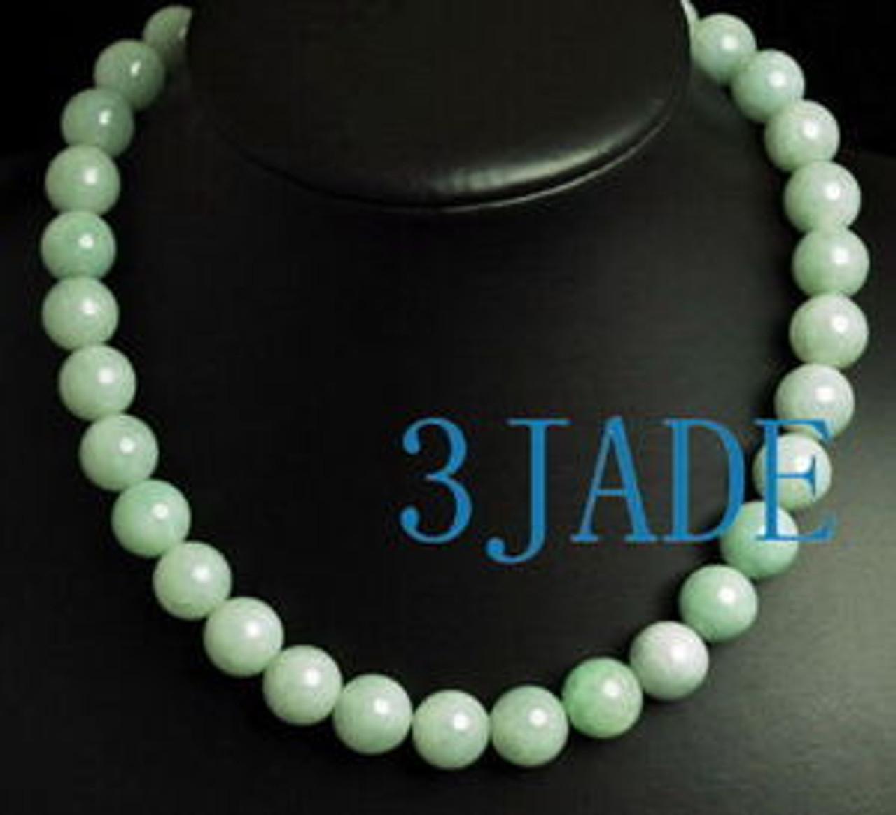 17 1 2 A Grade Natural Green Nephrite Jade Beads Necklace W Certificate Mi Tiles Com - roblox jade necklace