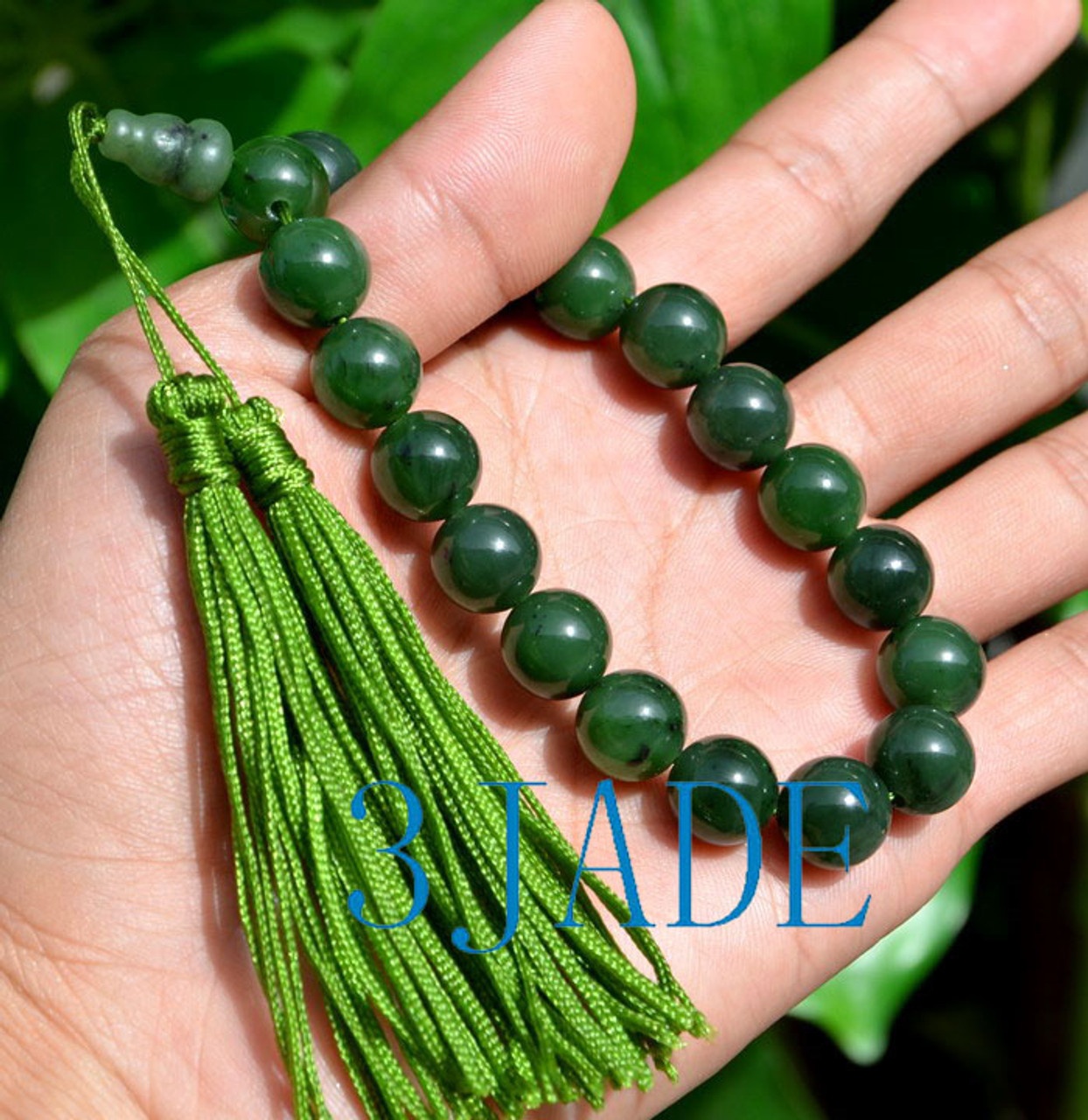 green jade prayer beads