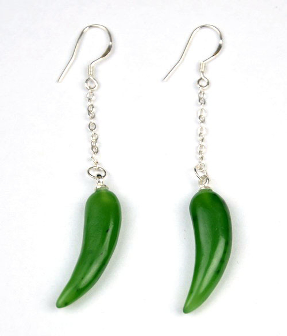 jade chili shape earrings.