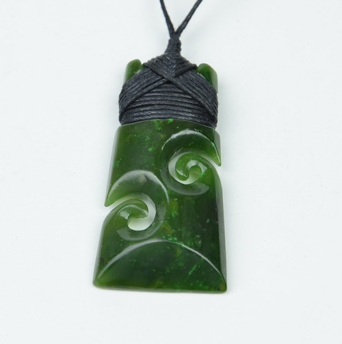 Green Nephrite Jade Double Koru Hei 