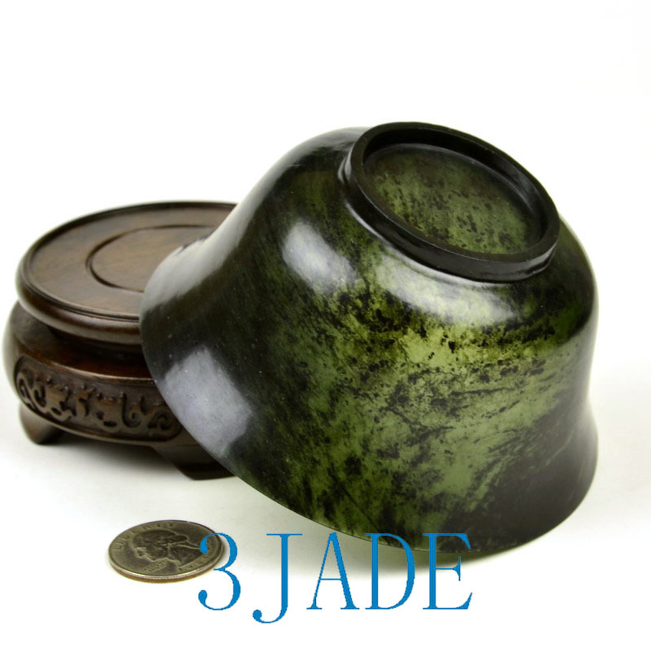 translucent green serpentine stone bowl