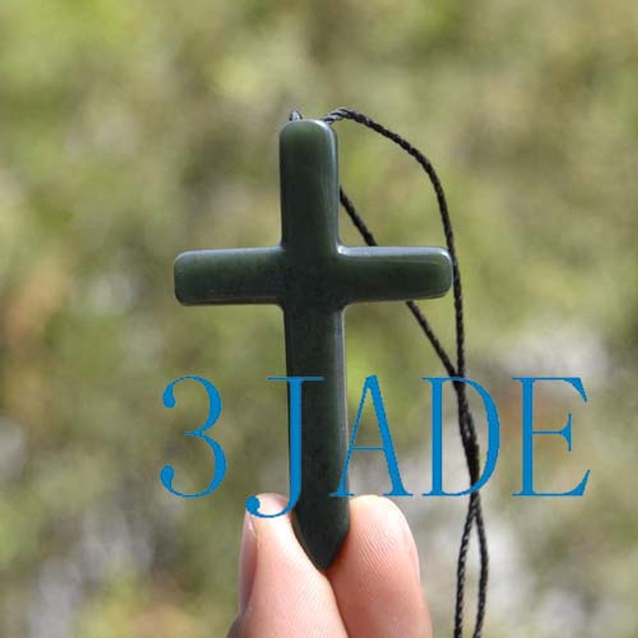 Jade Cross Charm 